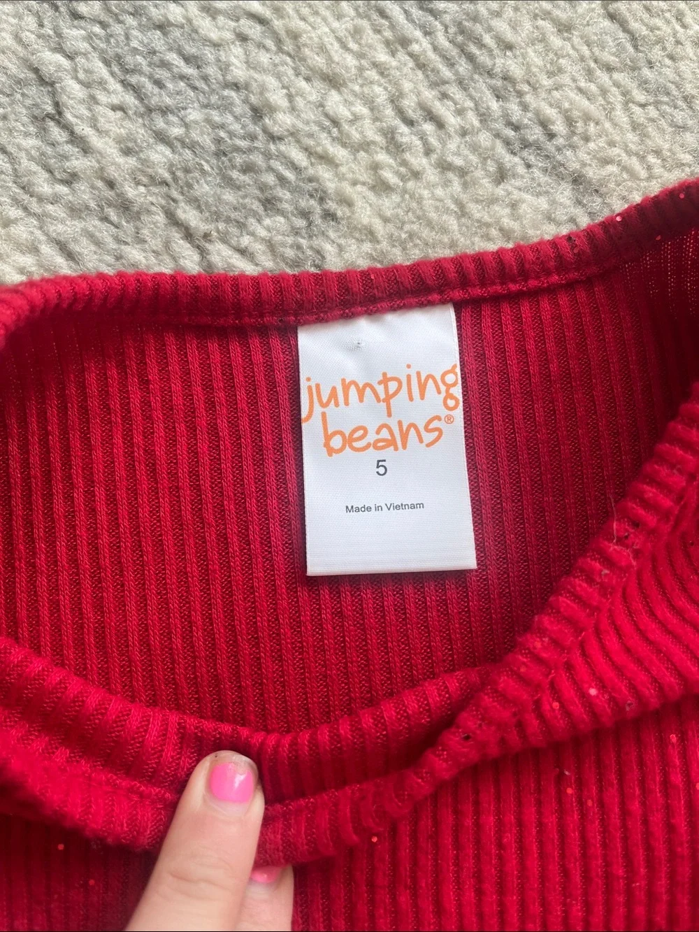 Jumping Beans Red Long-Sleeve Sequin Dress